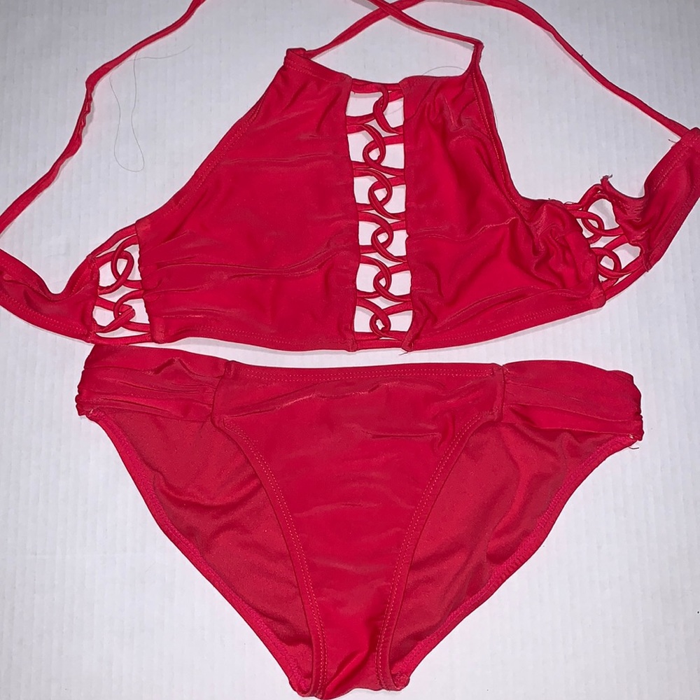 Girls two-piece bathing suit.